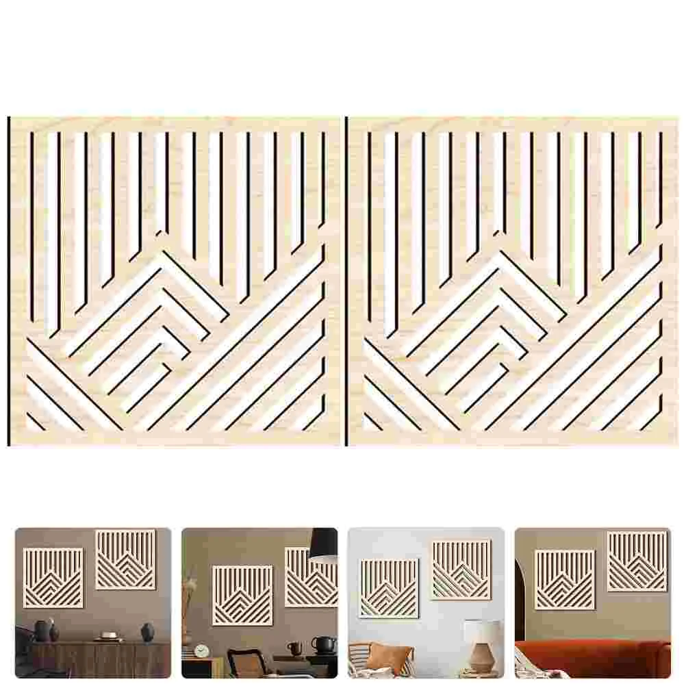 

2pcs Wood Wall Wood Wall Hanging Wood Wall Sign Hollowed Wood Panel