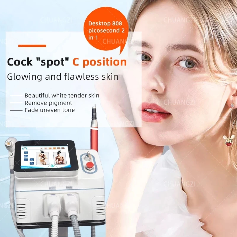 

NEW Style HotSale 2 in 1 Picosecond Laser Tattoo Removal Machine 1200w Diode Laser 808 755 1064 Hair Removal Equipment With CE
