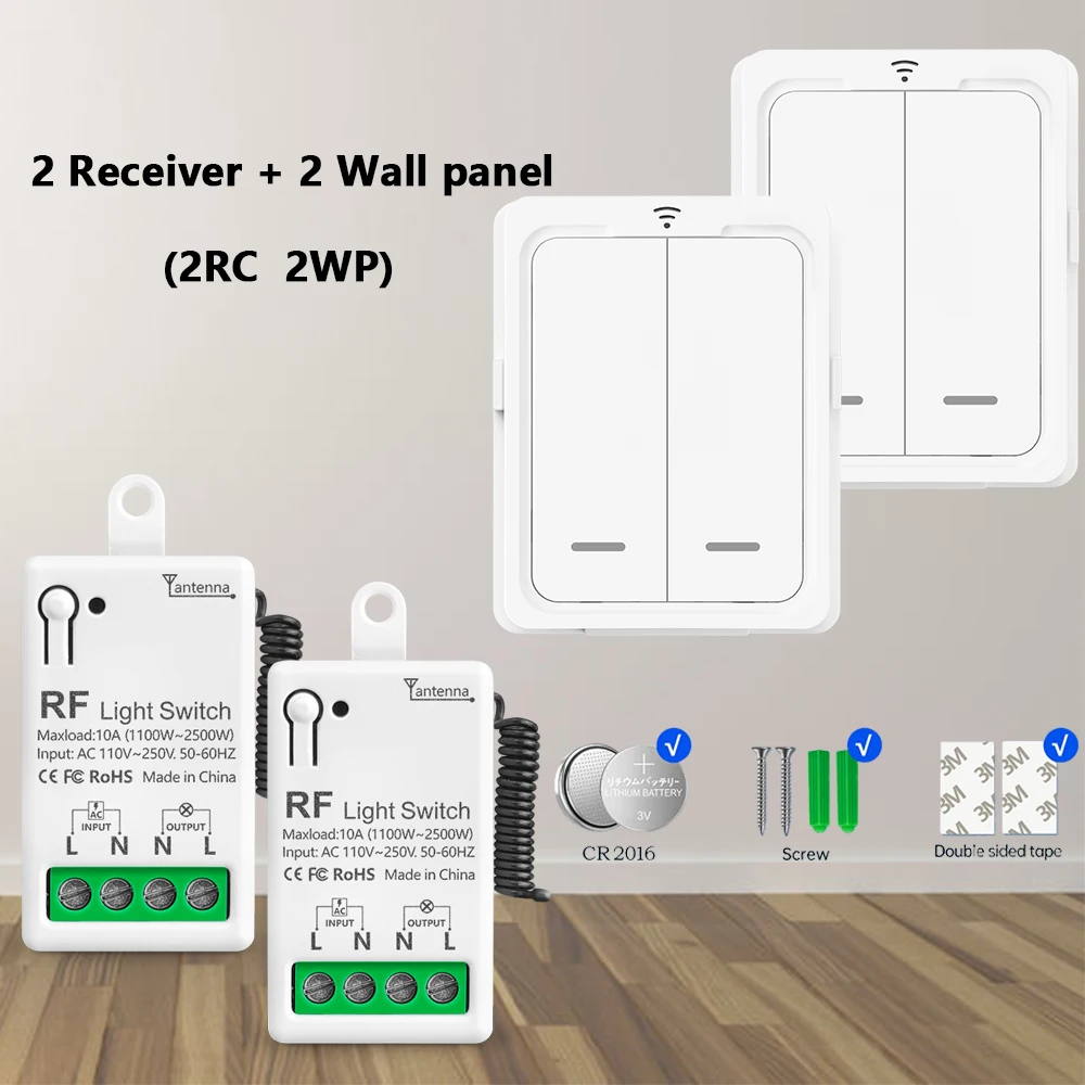 

Беспроводной выключатель света Tedeligo 433 МГц 1/2/4 Gang