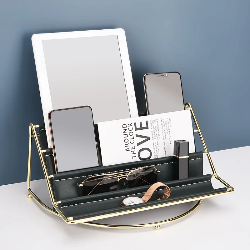 

Полка для входа в гостиную, кофейный столик, ключ с дистанционным управлением, кожаный ящик для хранения, настольный многоуровневый металли...