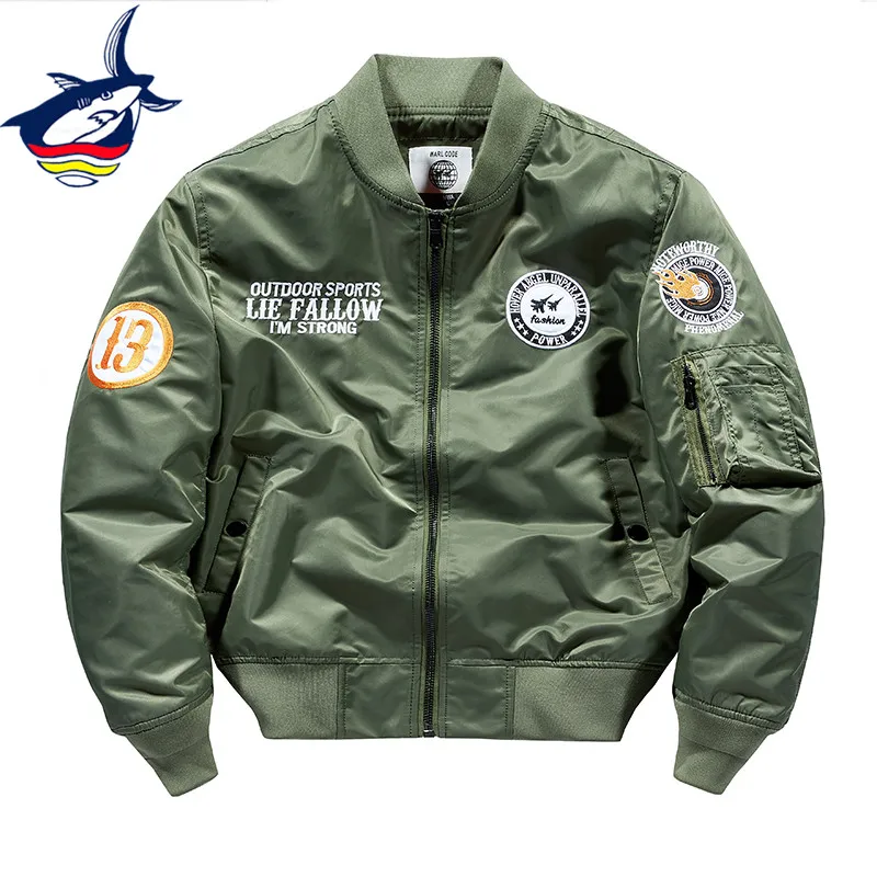 Men Casual Autumn Jackets & Coats Army Navy Black Ma-1 Outdoor Windbreakers