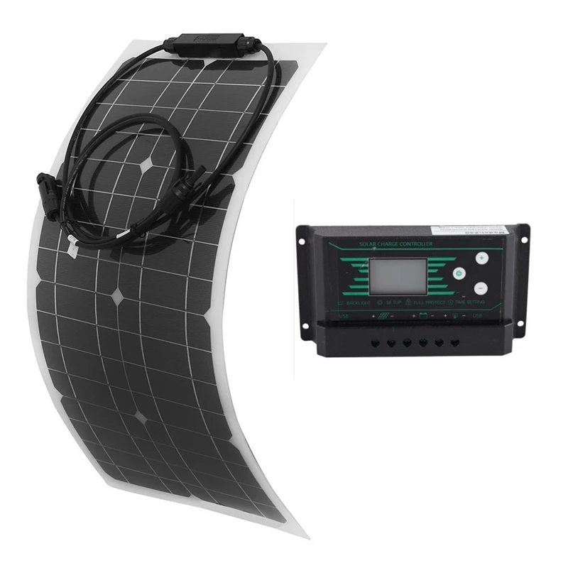 

Панель Солнечная гибкая монокристаллическая, 100 Вт, 12 В, 30 А