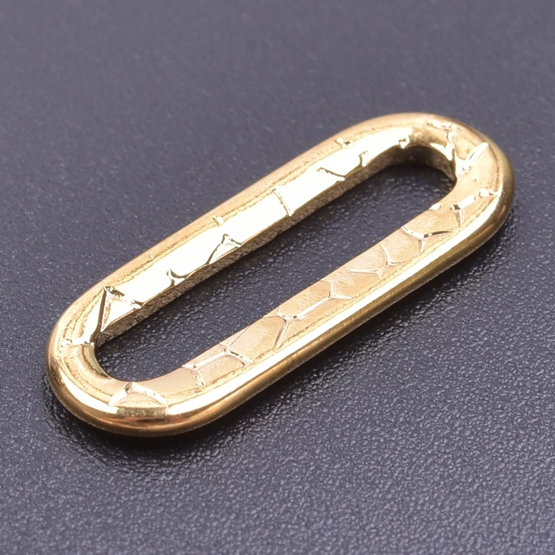 3pcs Texture Unevenness Oval Hollow Out Charm For Jewelry Making Stainless Steel Pendants Fit Necklaces Bracelet  Accessories