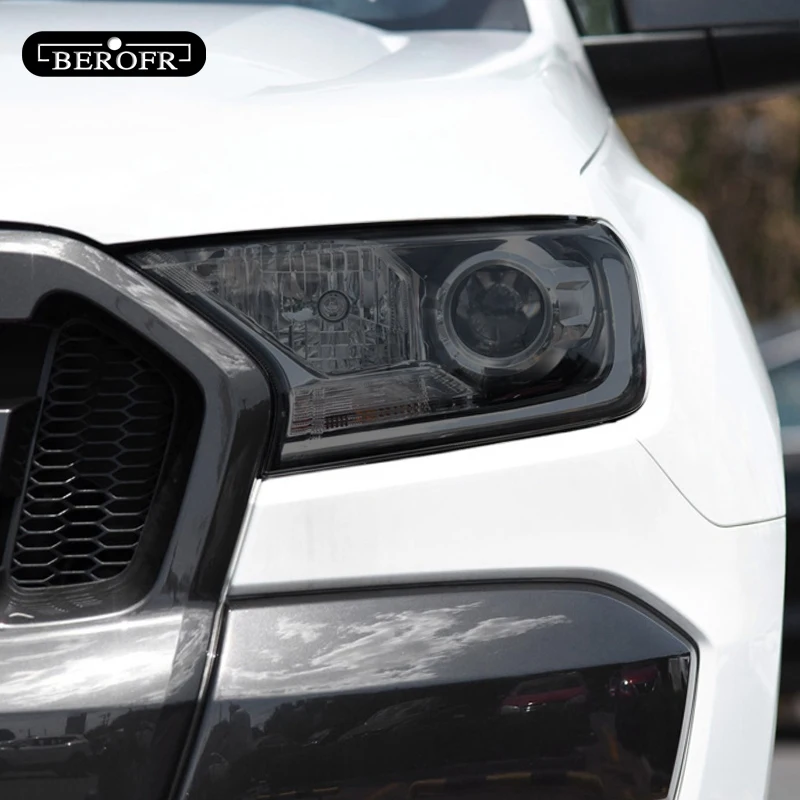 For Ford Ranger Wildtrak Raptor 2015-Present Car Headlight Tint Black Protective Film Transparent TPU Sticker Accessories For Ford Ranger Wildtrak Raptor 2015-Present Car Headlight Tint Black Protective Film Transparent TPU Sticker Accessories