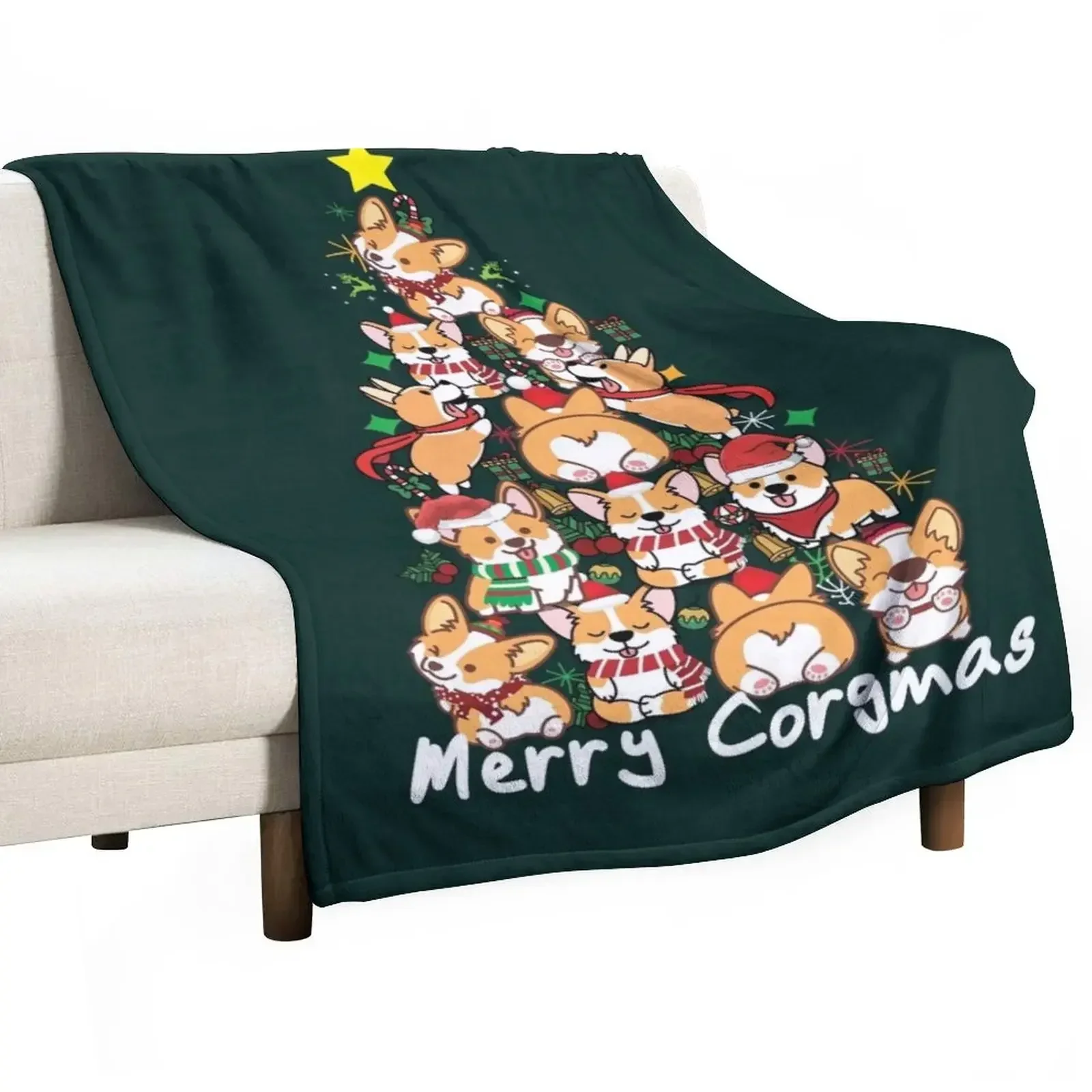 Весёлые корги. Рождественский Одеяло Corgis для рождественской елки милые