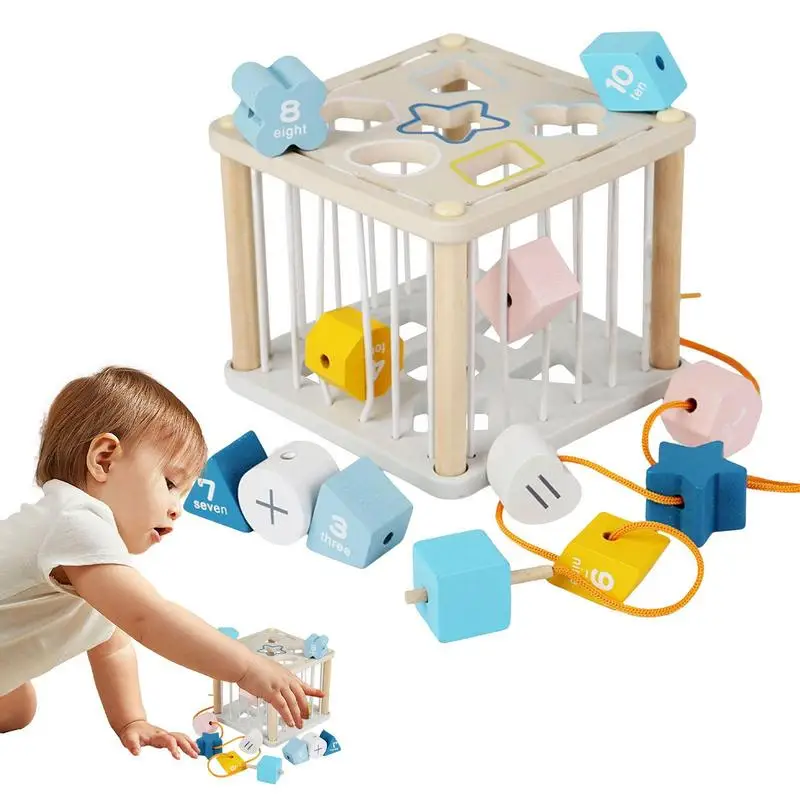 

Wooden Montessori Toys Puzzle Block Shape Sorter Toddler Toy Kids Puzzle Sorter Matching Toy Birthday Gifts For Toddlers