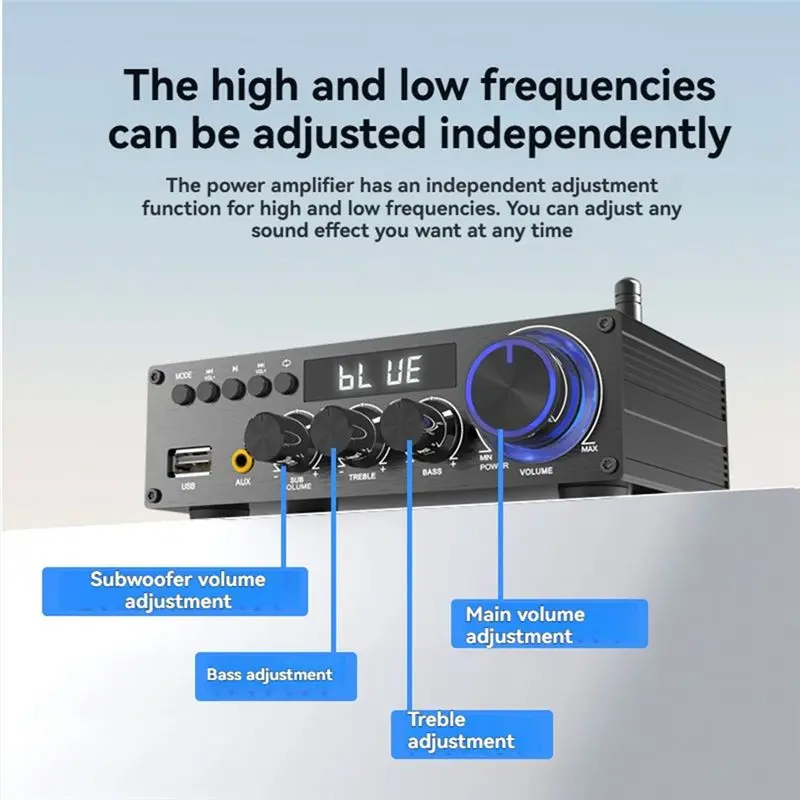 Фото Усилитель мощности Lepy LP-T1 30Wx2+60W 2.1-канальный, с супербасом, Bluetooth 5.1, коаксиальным входом, USB, пультом ДУ, вилка стандарта США №4