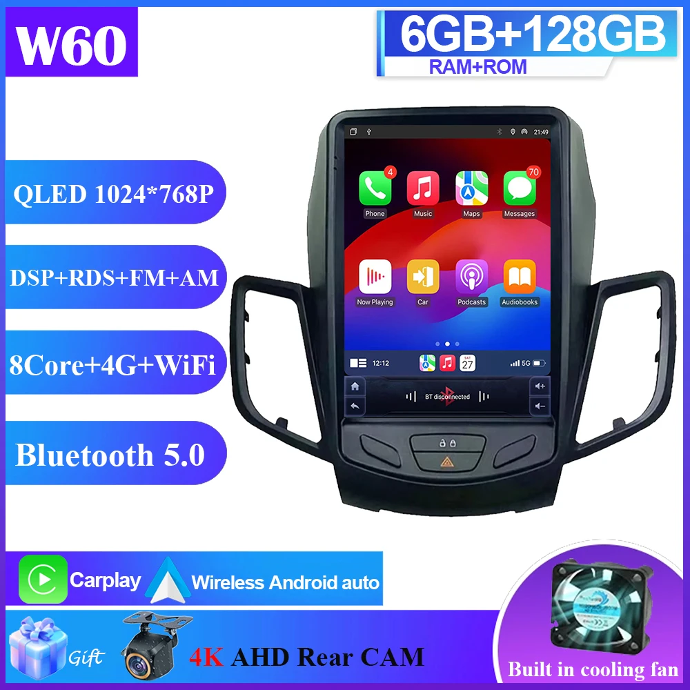 

9,7 "автомобиль для Ford Fiesta MK 7 2008-2019 android 15 авто автомобильный радиоприемник мультимедийный видеоплеер навигация стерео 4G BT WIFI стерео GPS