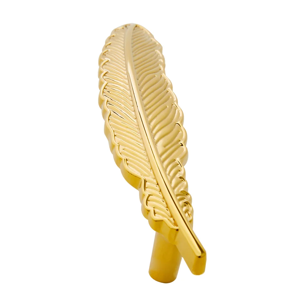 

Copper Closet Cupboard Door Knob Handle Plumage-shape Drawer Handle