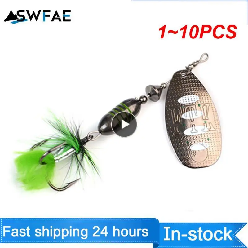 

1~10PCS Spinner Bait Fishing Lure Spoon Lures 8g 14g 20g Metal Hard Bait with Feather Treble Hooks Carp Pike Fishing Tackle