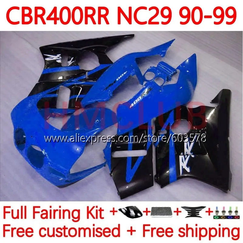 

CBR400RR NC29 For HONDA CBR400 RR 94 95 96 97 98 99 CBR 400 RR 400RR 1994 1995 1996 1997 1998 1999 Fairing 131No.129 glossy blue