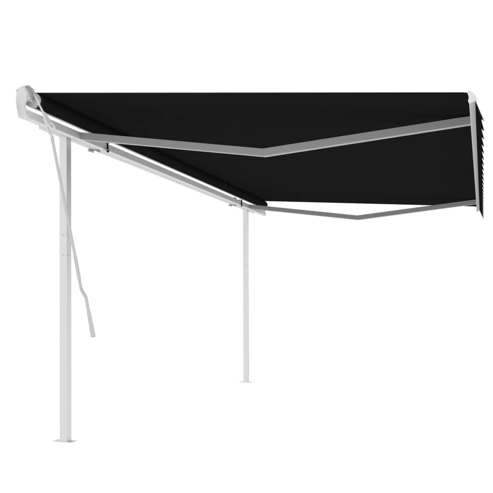 

Manual Retractable Awning with Posts 196.9"x118.1" Anthracite
