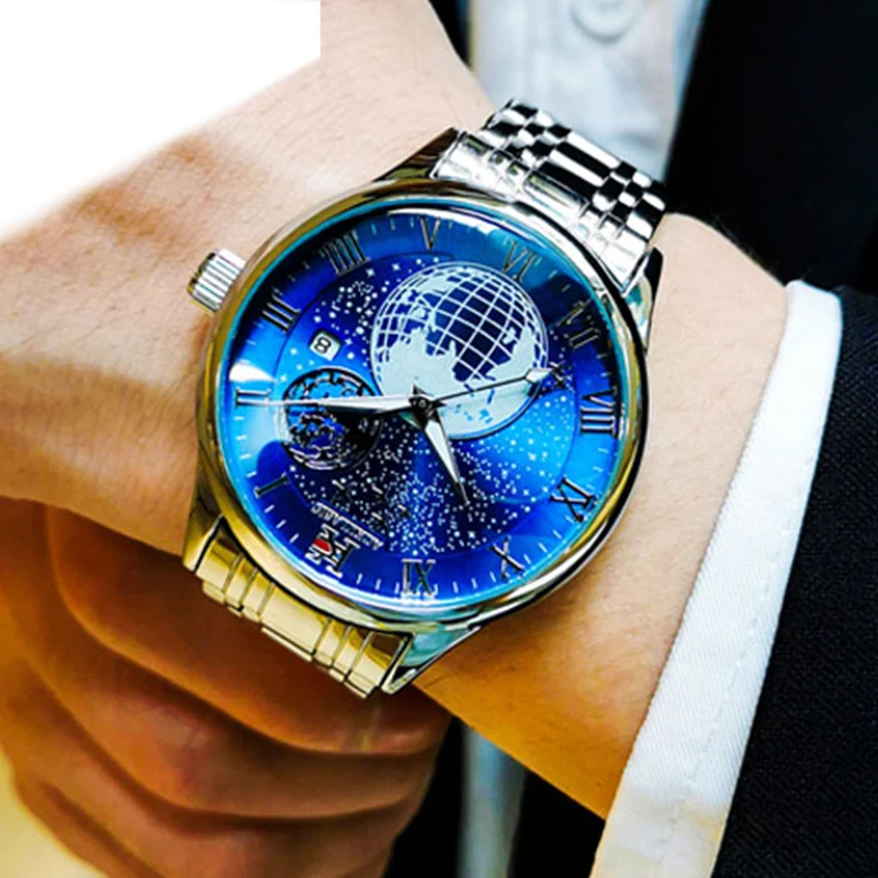 

AOKULASIC Watch Men's Fashion Business Mechanical Watches Reloj Hombre Trend Brand Man Automatic Wristwatch Relogio Masculino