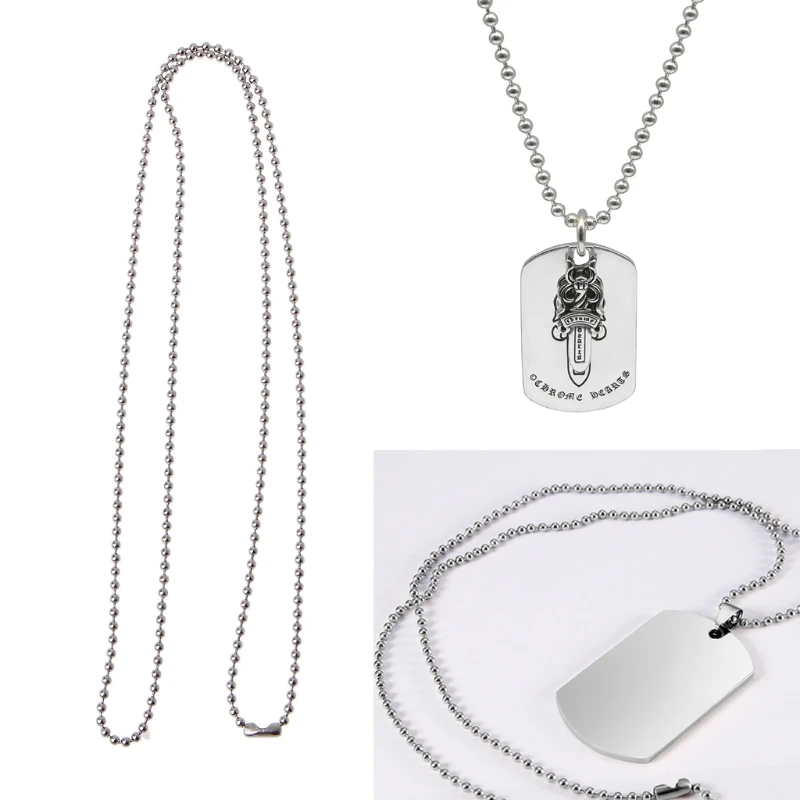 Ball Chain Necklace Beads Chain Stainless Steel Round Beads Necklace Long Fashion Jewelry Diy Necklace Women Party Gift