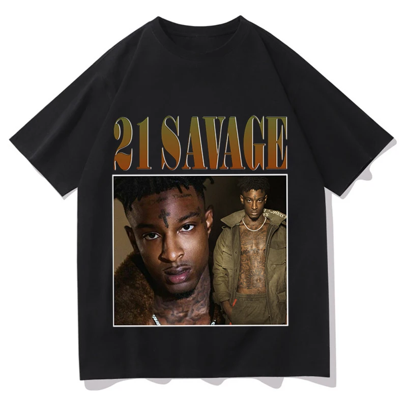 

21 SAVAGE Print T-shirts for Unisex Summer Harajuku Casual T-shirts O Neck Classic Short-sleeved T-shirts Fashion Cotton Tshirt