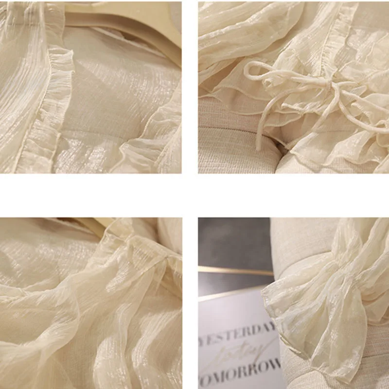 Блузка женская Солнцезащитная однотонная с V-образным вырезом и рукавом три