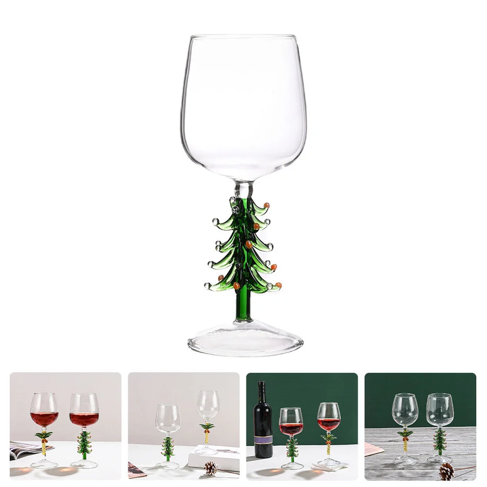 

Glasses Goblet Glass Tree Champagne Cocktail Christmas Cup Crystal Goblets Martini Xmas Red Drink Cups Flute Vintage Coupe