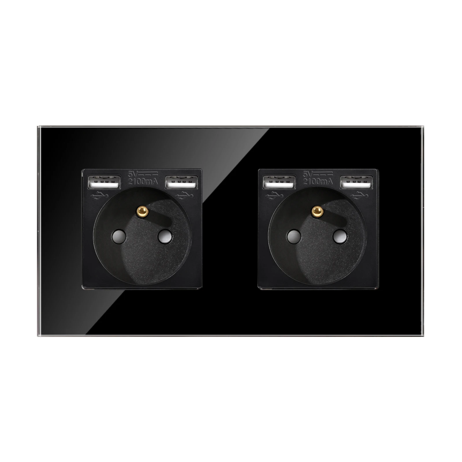 

Французская стандартная USB-розетка с сенсорным выключателем, черная стеклянная панель, зарядный интерфейс USB Type-c, розетка переменного тока 110 ~ 220 В, бытовая техника