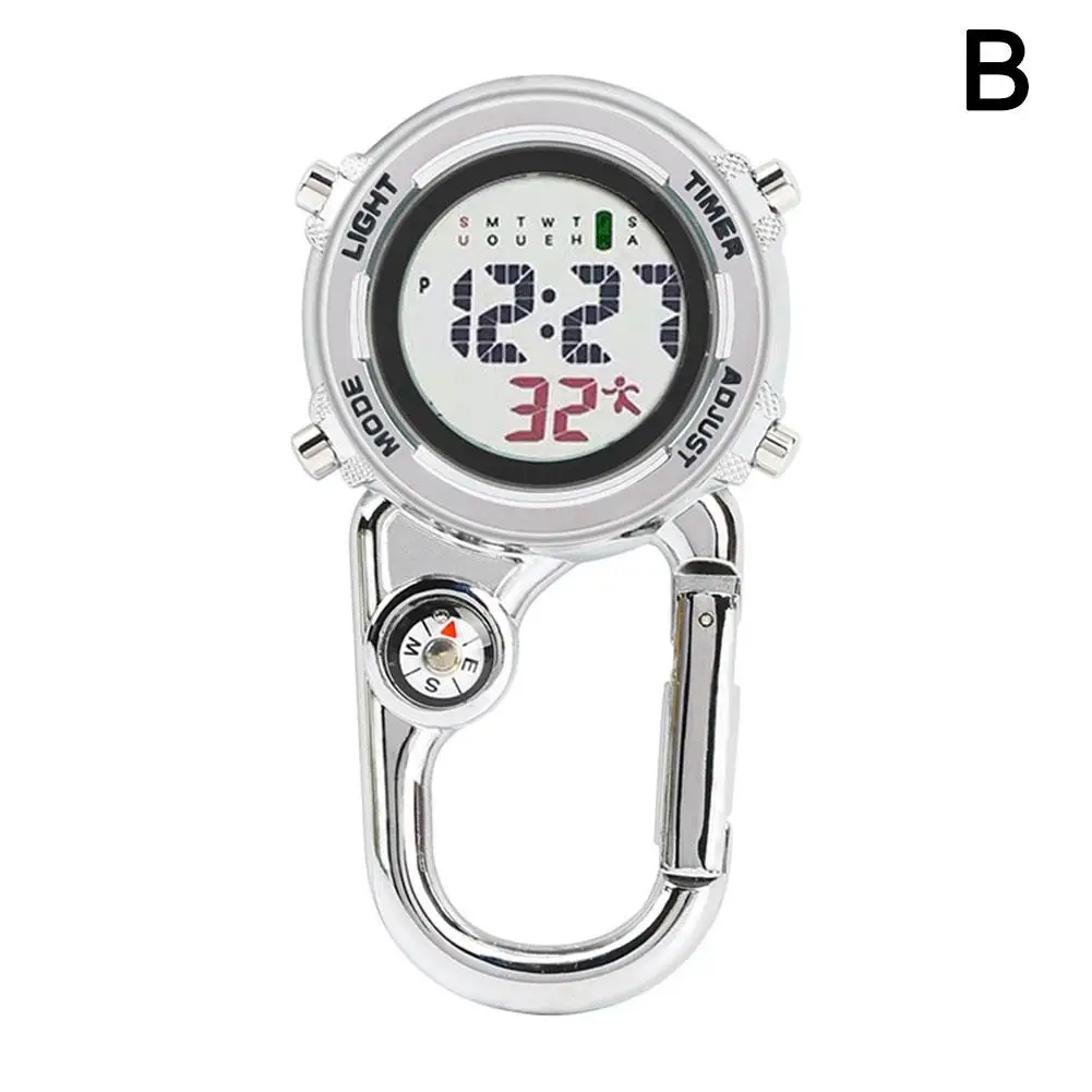 Многофункциональные электронные часы с карабином и будильником функция