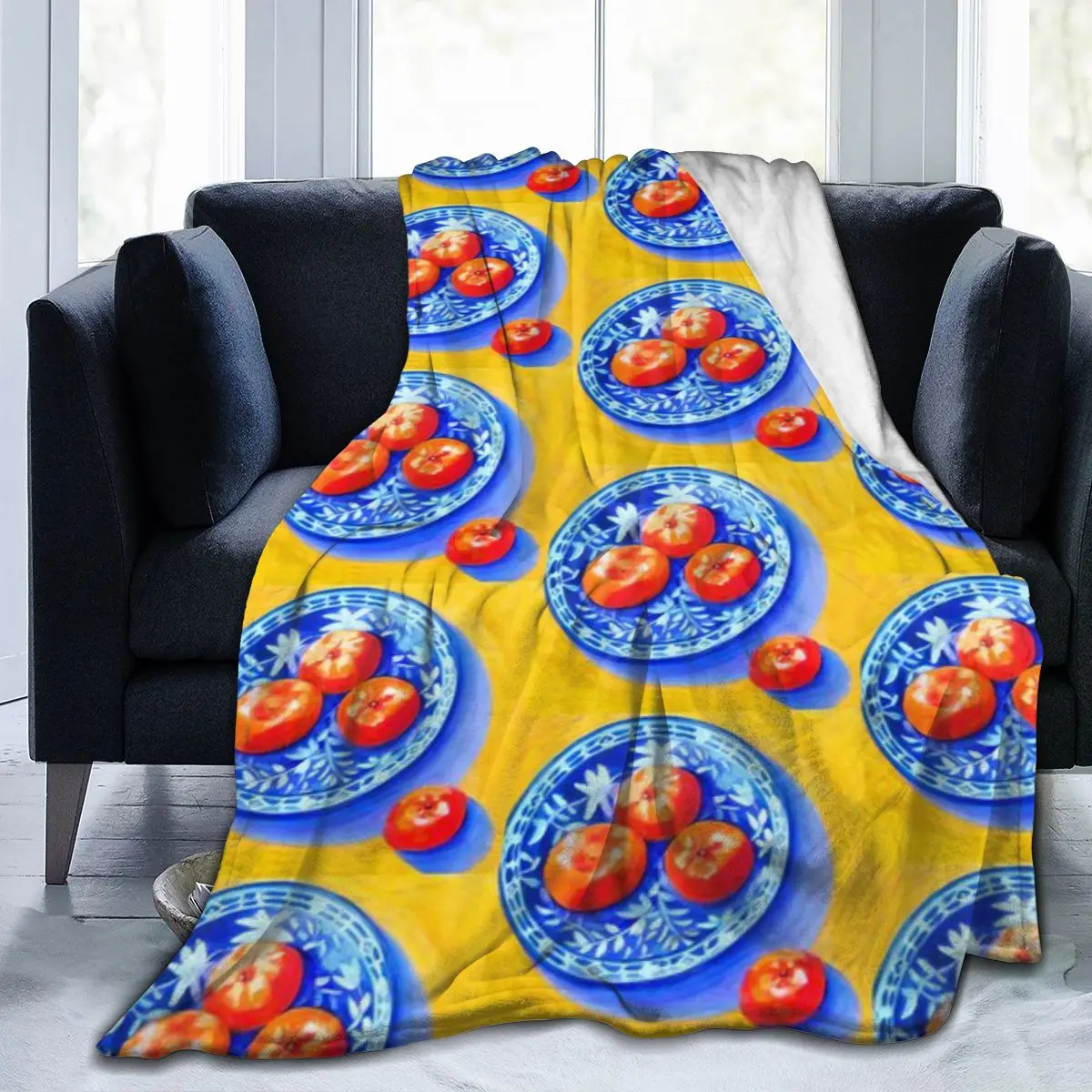 Мандарины ультрамягкое одеяло из микрофлиса