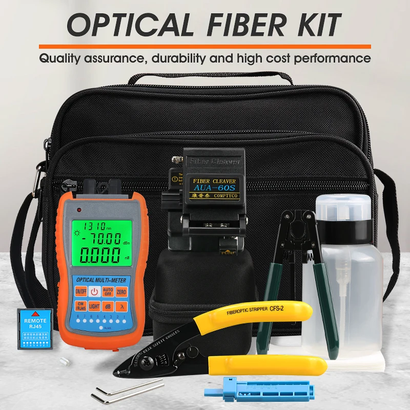 Fiber Optic Tool Kit Mini Optic Fiber Fiber Power Meter FTTH Fiber Cutter AUA-60S CFS-2 Fiber Stripper