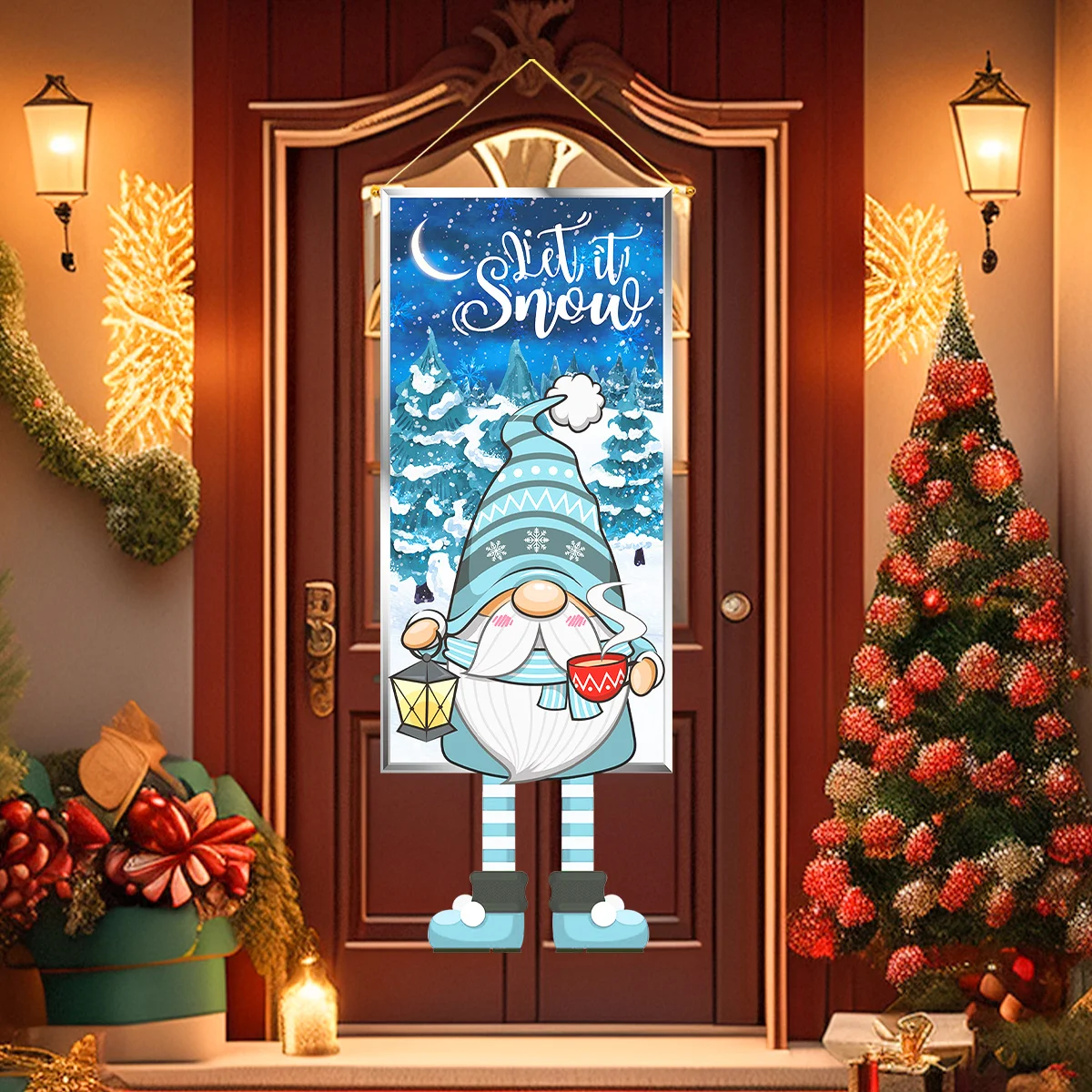 Рождественская безликая кукла подвесной флаг Navidad Natal Noel кулон веселые