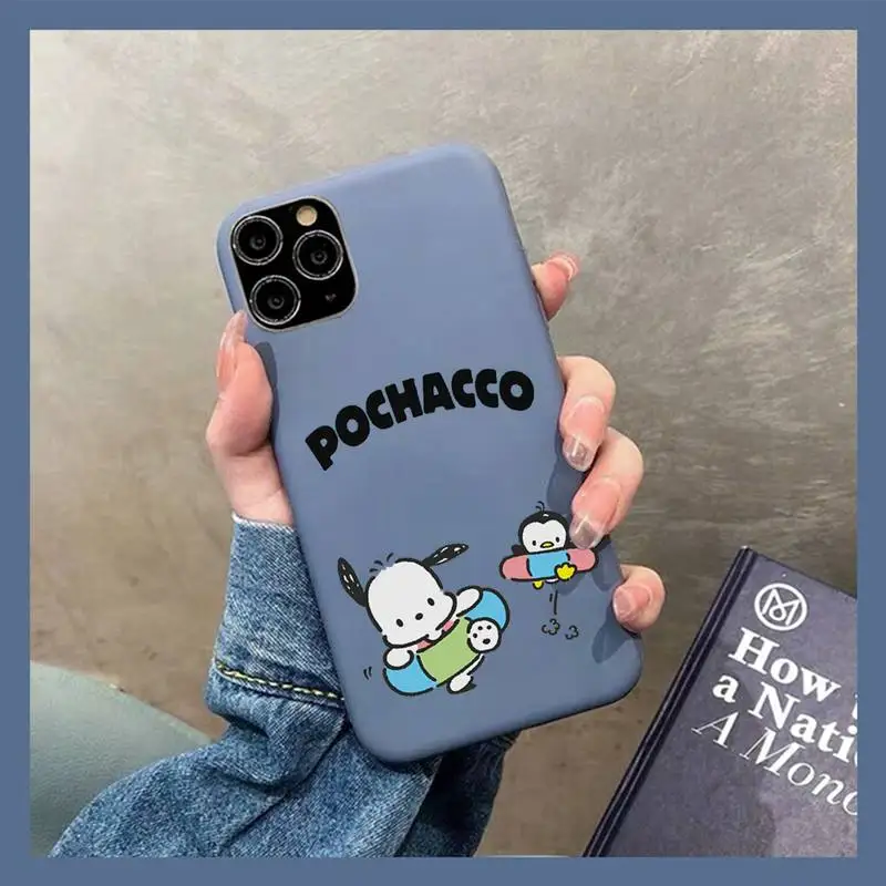 

Cartoon Cute Dog Phone Case for iPhone 11 12 13 Mini Pro Xs Max 8 7 6 6S Plus X XR Solid Candy Color Case