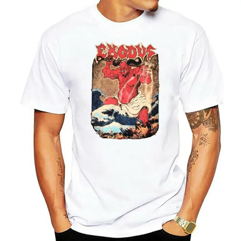 

Экзодус постер V3, топы, футболка, футболка, черный мусор, металл, все размеры, S-5XL футболка, хлопок, на заказ