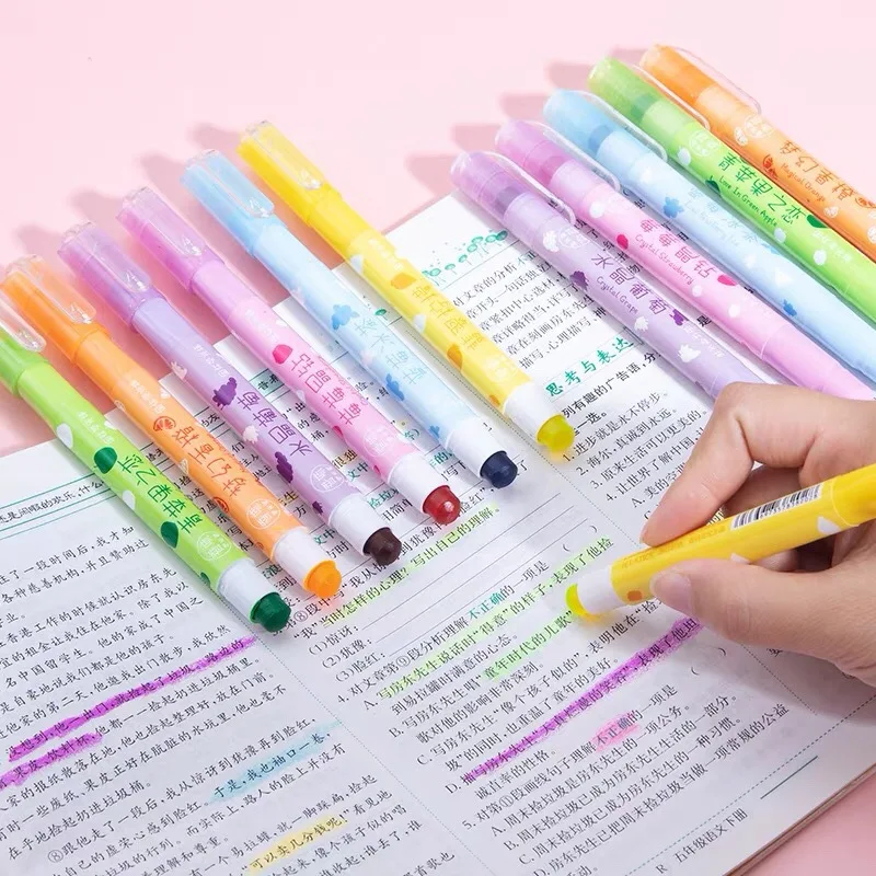 6 Colors/set Pastel Gel Dry Highlighters Fragrance Bible Highlighters Pen No Bleed Bible Art Markers Journaling School Supplies