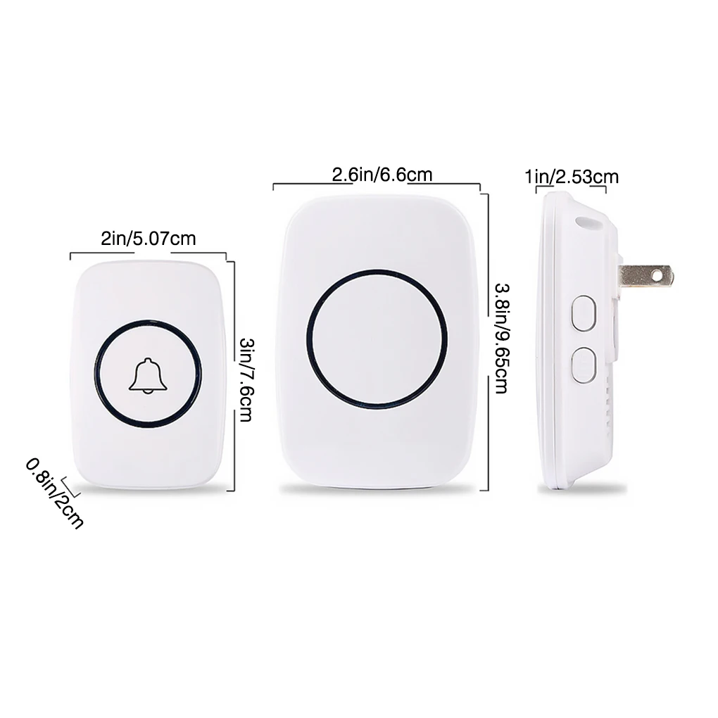 

Wireless Smart Doorbell IP44 Waterproof Doorbell with Receiver and Transmitter US