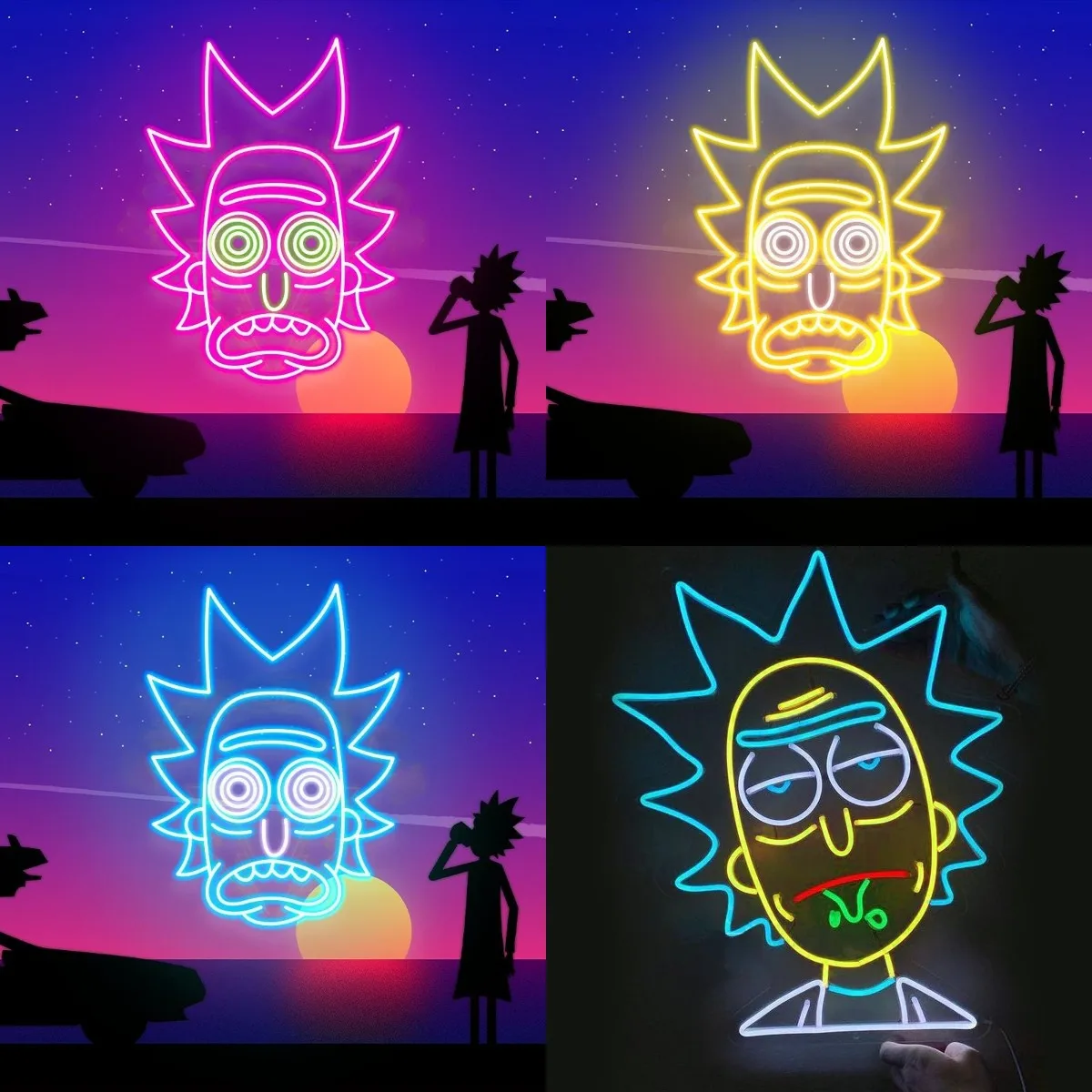 

rick Neon Signs Cartoon animation Led Neon Sign Decor Sign Gifts For Anime Fans Gorgeous Game Room Toy Shop Light Wall Art