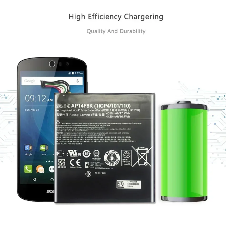 Сменный аккумулятор для планшета Acer Iconia Tab A1-850 B1-810 B1-820 B1-830 W1-810 4550 мАч AP14F8K