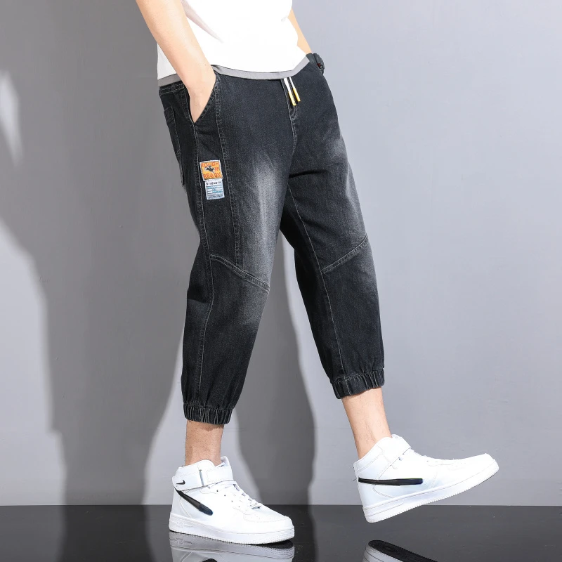 New Loose Men Jeans Male Trousers Simple Design High Quality Calf-length All-match Students Daily Casual Harem Denim Pants MQ815
