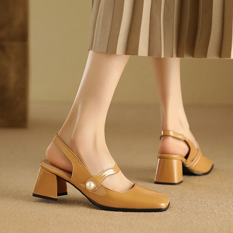 Новое поступление модные женские туфли-лодочки с ремешком на пятке женская обувь