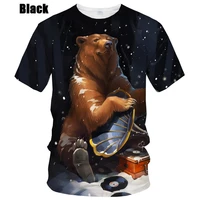 hot sale 3d bear menswomens fashion slim t shirt 3d printing t shirt short sleeved t shirt casual mens clothing