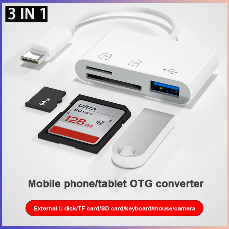 

Type-C Adapter TF CF SD Memory Card Reader OTG Writer Compact Flash USB-C For IPad Pro Huawei For Macbook USB Type C Cardreader