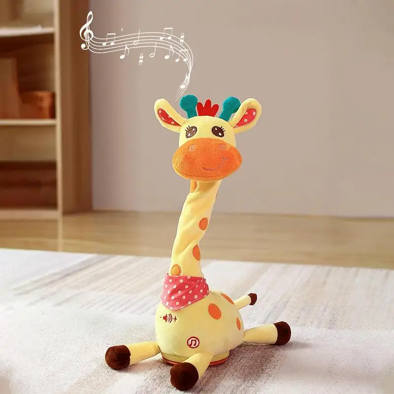 

Electric Singing Dancing Talking Giraffe Plush Toy Gently Sound Voice Repeat Swaying Twisting Doll Luminous Children Toy Gift