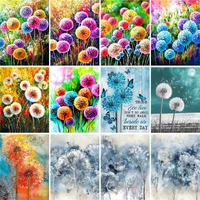 gatyztory 60x75cm acrylic painting by numbers with frame diy gift coloring by numbers dandelion canvas painting for home decors