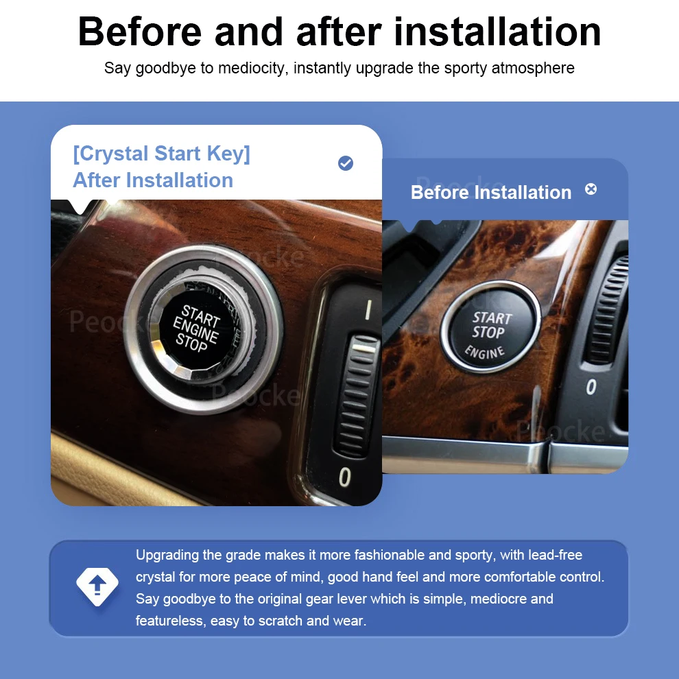 Кнопка переключения двигателя Crystal Start Stop для BMW G20 G26 G28 G29 G05 G30 F10 F20 F30 F26 F22 E71 E70