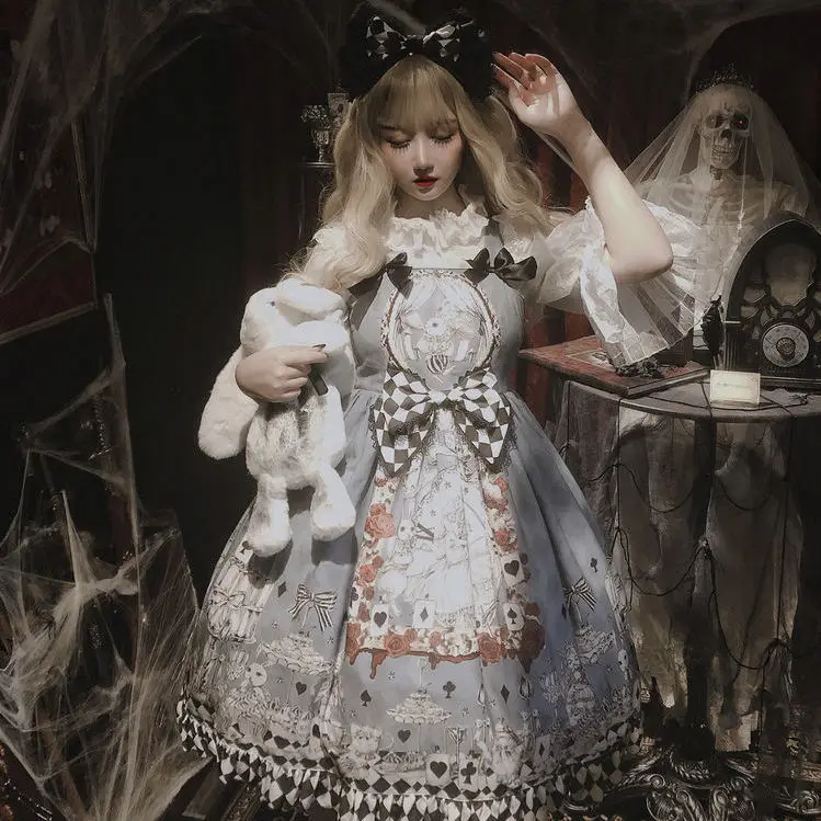 

Lolita Dark Gothic Devil Bowknot Retro Japanese Style Lolita Dress Jsk Suspender Loli Sexy Sweet Dress