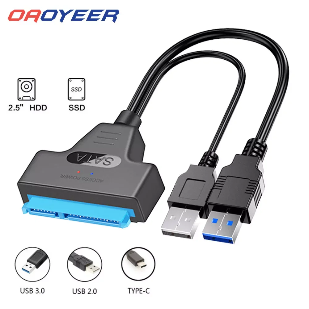 

New USB SATA 3 Cable Sata To USB 3.0 Adapter UP To 6 Gbps Support 2.5Inch External SSD HDD Hard Drive 22 Pin Sata III A25 2.0