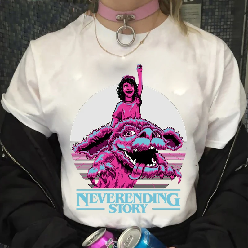 

Neverending Story Stranger Things Mashup Graphic T Shirts Tees Men Streetwear Oversized T-shirts Clothing Stranger Things 4 Tops