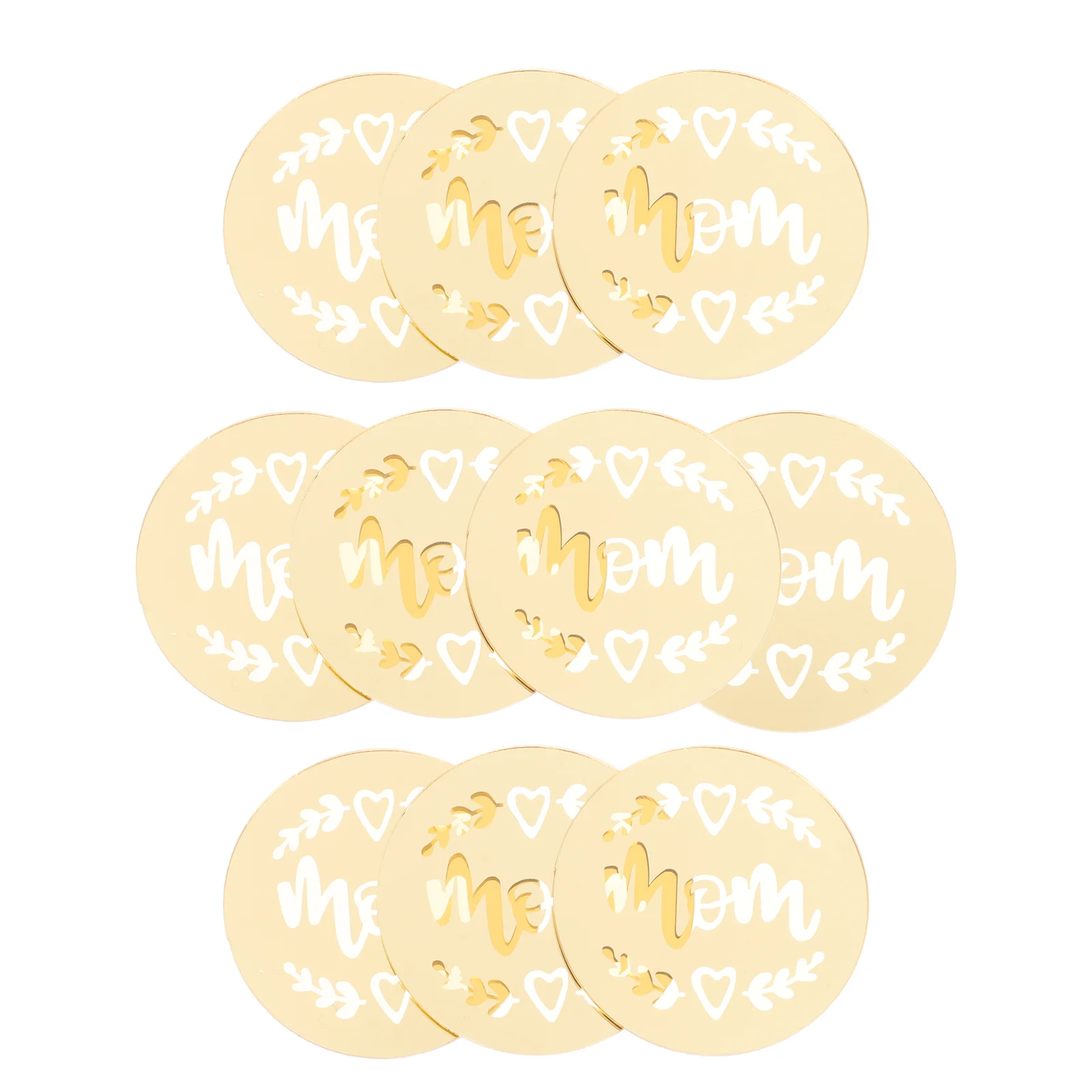 

10Pcs Decorative Cupcake Inserts Versatile Cupcake Decors Delicate Round Toppers