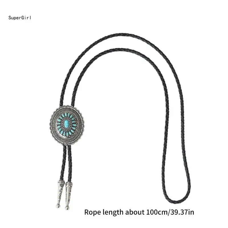 Элегантный бирюзовый галстук-боло с резной подвеской ковбойский галстук в стиле