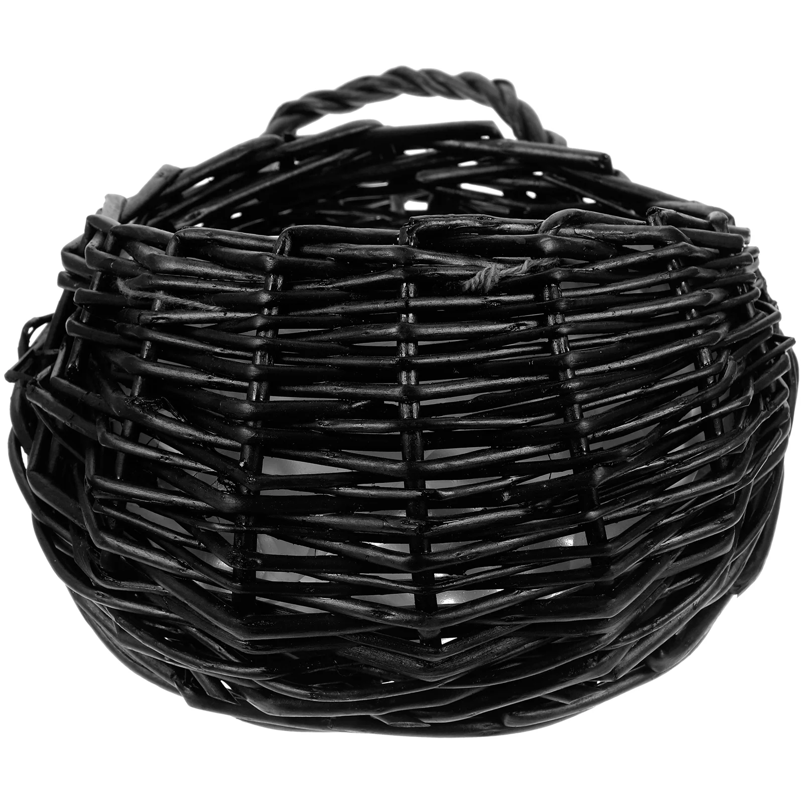 

Hanging Basket Flower Planter Wall Pot Woven Wicker Door Baskets Bucket Flowers Rustic Handmade Decorative Front Pocket Mounted