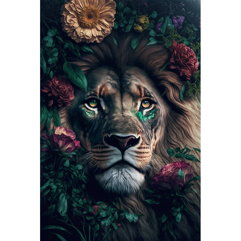 Домашний декор Тропический лес Растения Животные Настенная живопись на холсте с