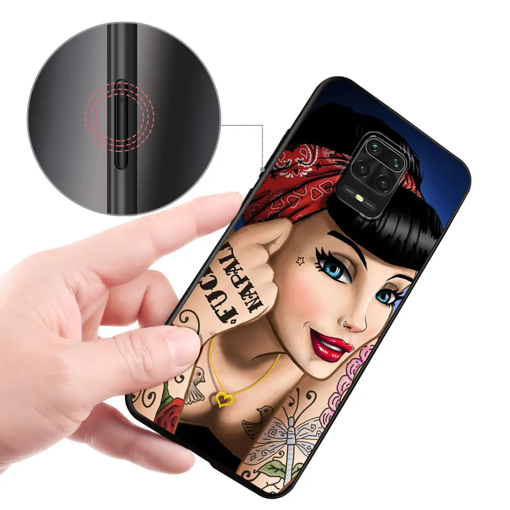 Чехол с тату-девушкой и принцессой для Xiaomi Redmi Note 10 8 8T 9 10S 11S 11 7 12 12S 11E 13 Pro Plus мягкий