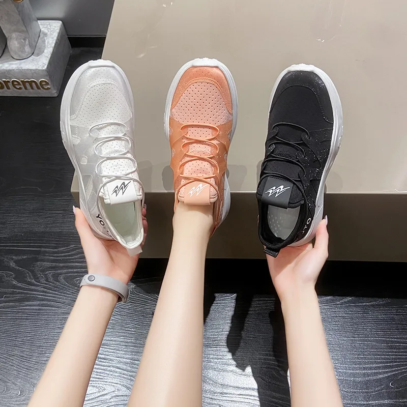 2023 Women Tennis Shoes Bottom Sneakers Gym Female Sport Walking Breathable Mesh Women Sneakers Lightweight Sports Running Shoes