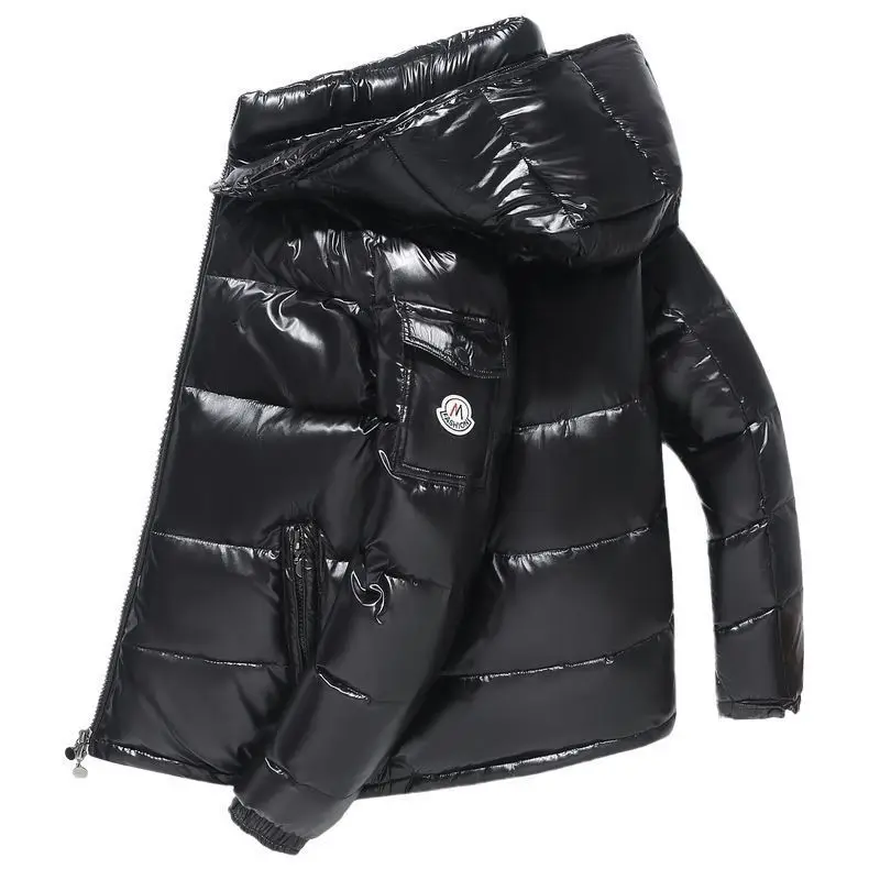 

2023 New Winter Parka Men Puffer Jacket Plus Size Long Sleeve Warm Coat Waterproof Zipper Stand-up Collar Hooded Men's Clothing