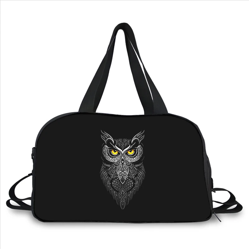 animal owls 3D printing fashion trend portable large capacity multi function messenger bag travel bag